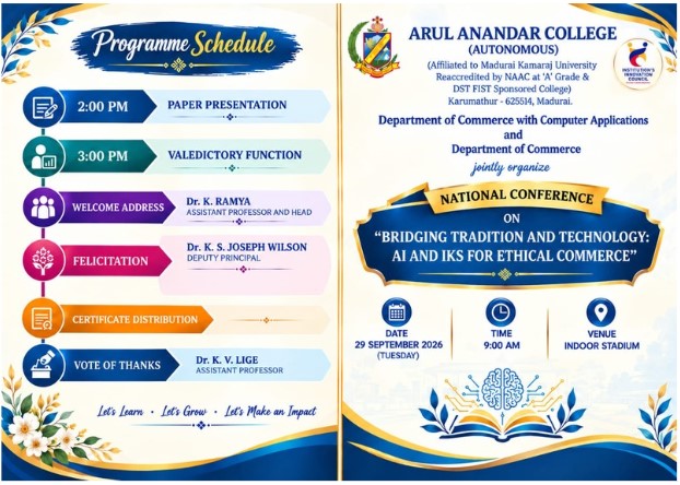 NATIONAL CONFERENCE ON “BRIDGING TRADITION AND TECHNOLOGY: AI AND IKS FOR ETHICAL COMMERCE”