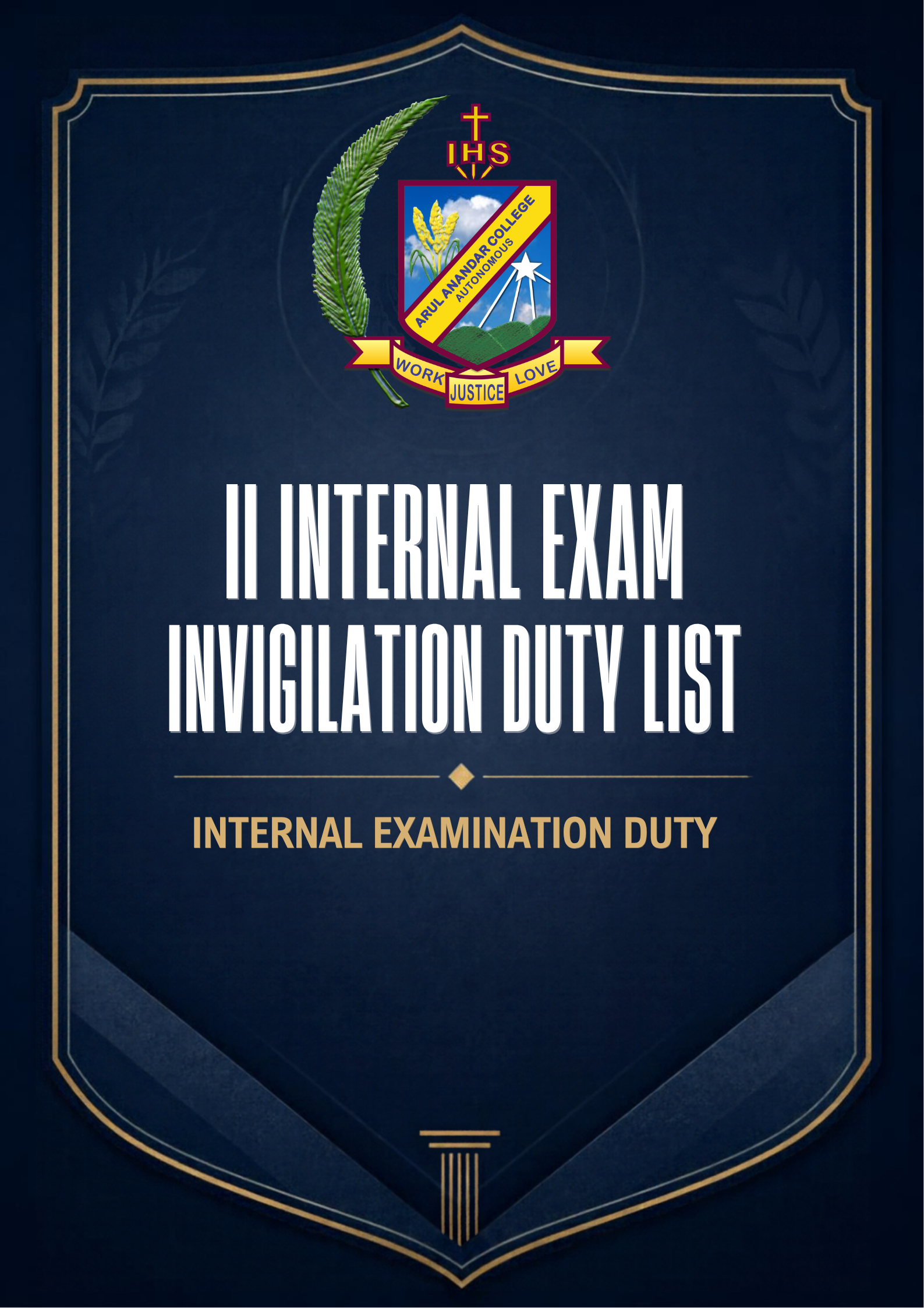 II Internal Exam Invigilation Duty List